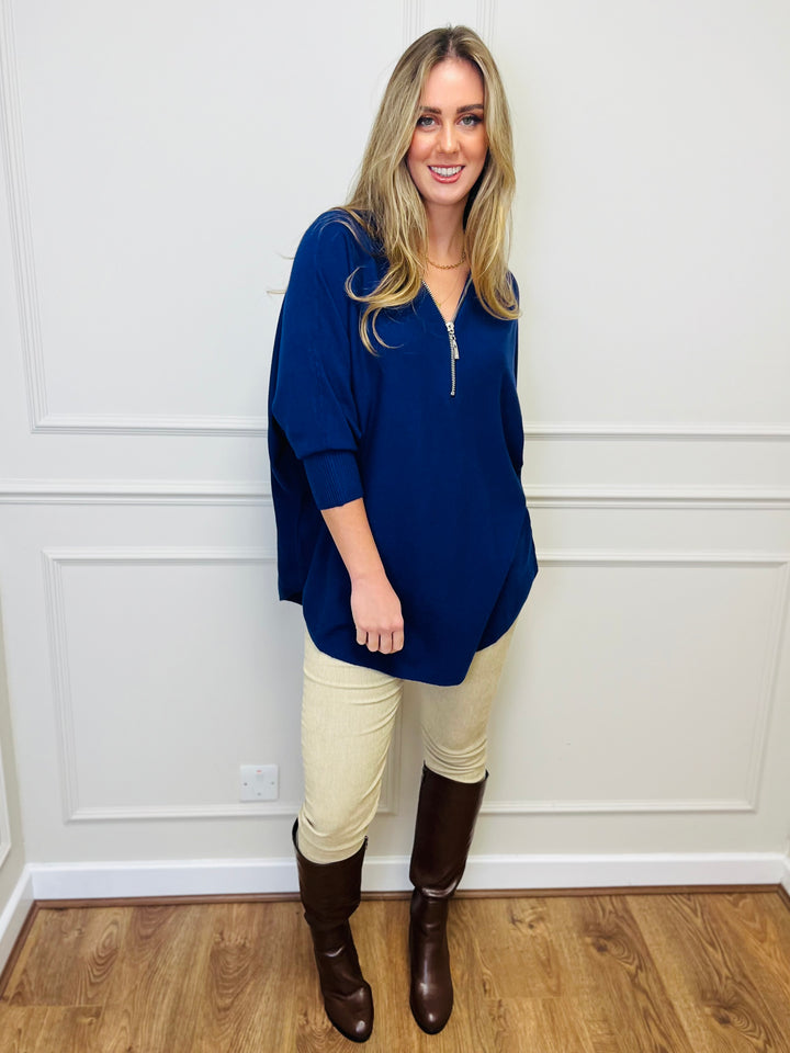 "CASSIDY" Luxury Soft Jumper-Navy