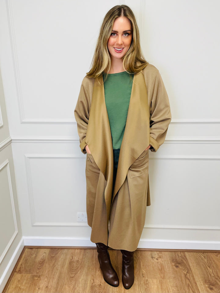 "ELAINE” Waterfall Jacket-Tan