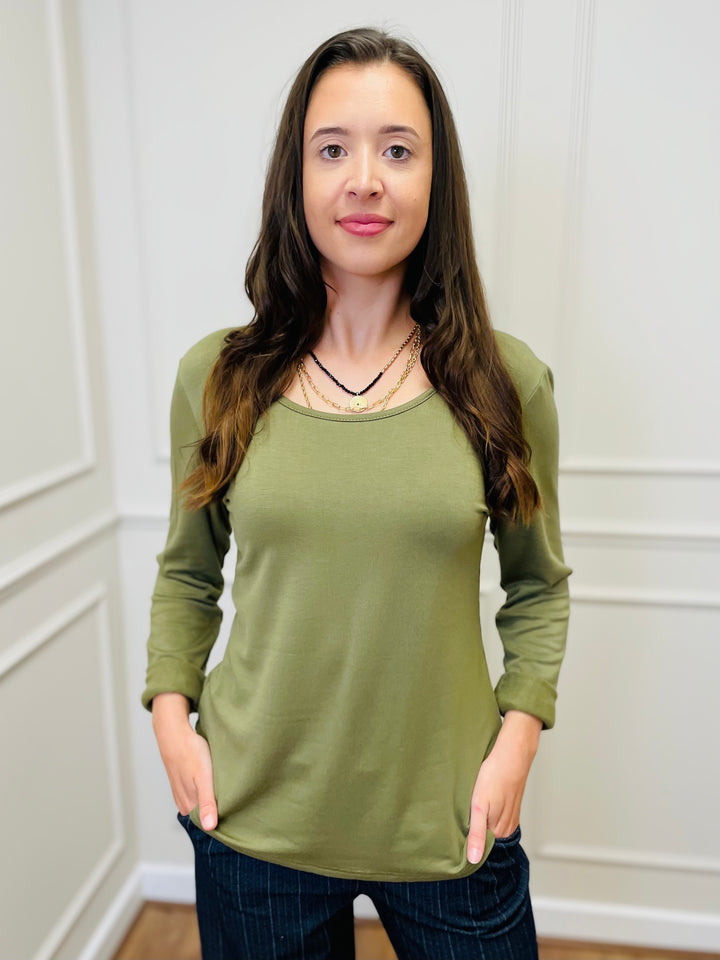 The Essential Long Sleeve "Magic" Vest-Green