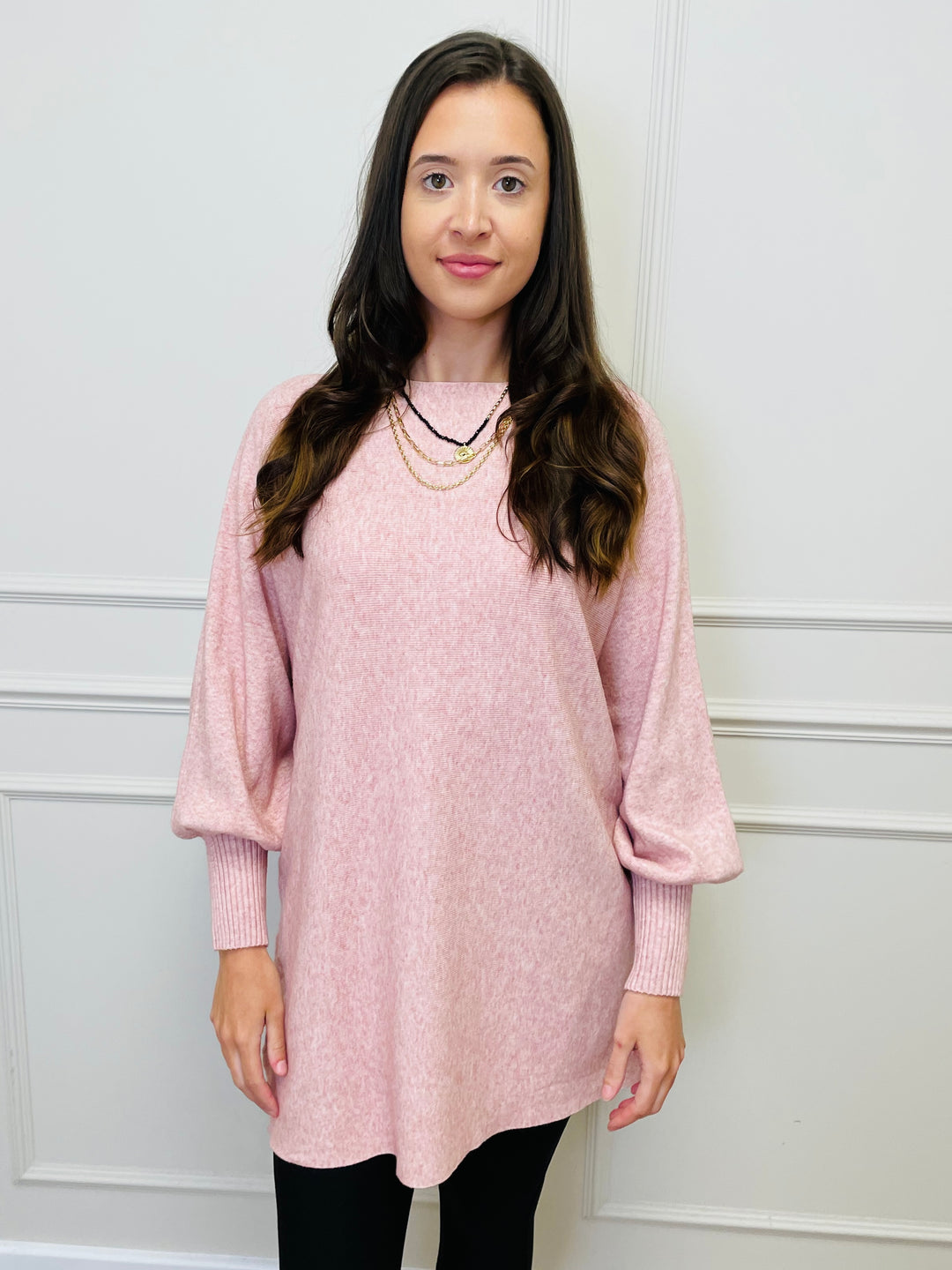 "EVELYN" Button Back Dress-Pink