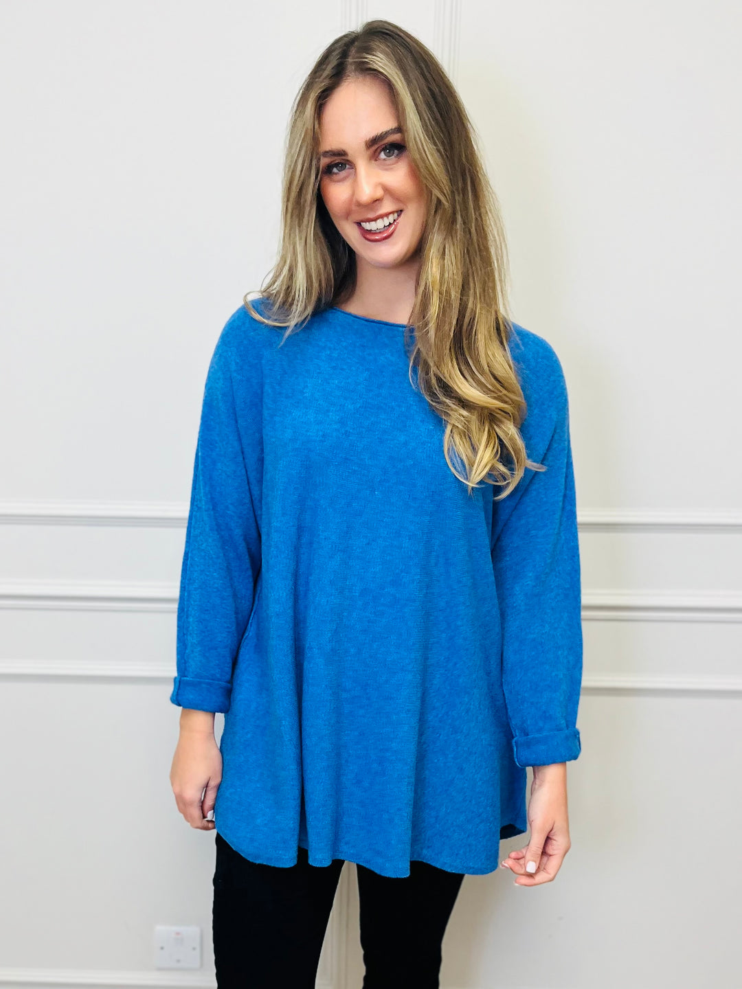 "GEORGIA" Basic Soft Jumper-Denim