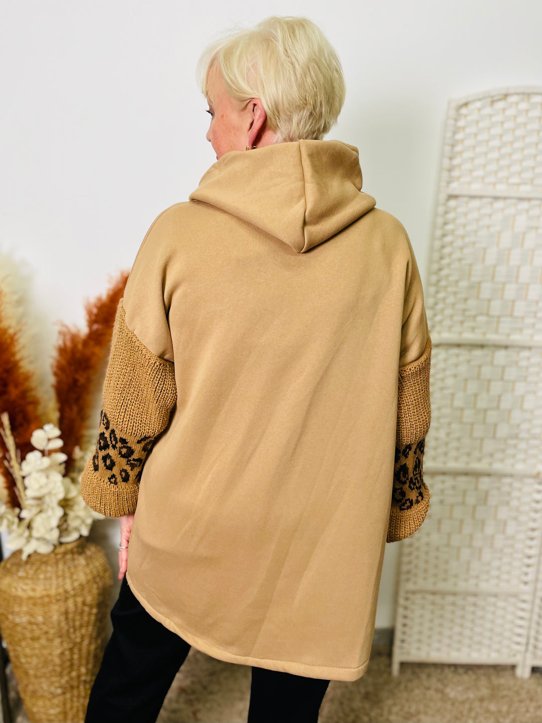 "ADRIANA" Hooded Jacket-Tan