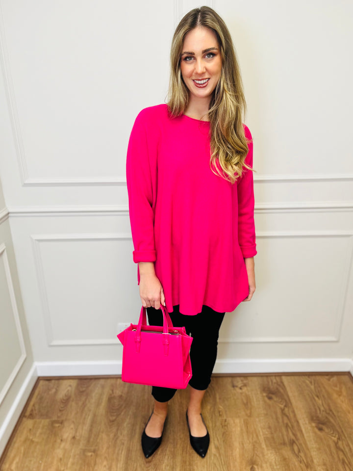 "GEORGIA" Basic Soft Jumper-Pink