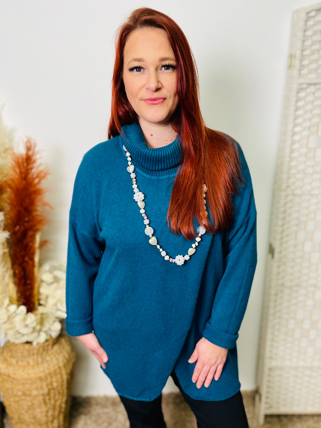 "MAKAIAH" Overlap Jumper-Teal