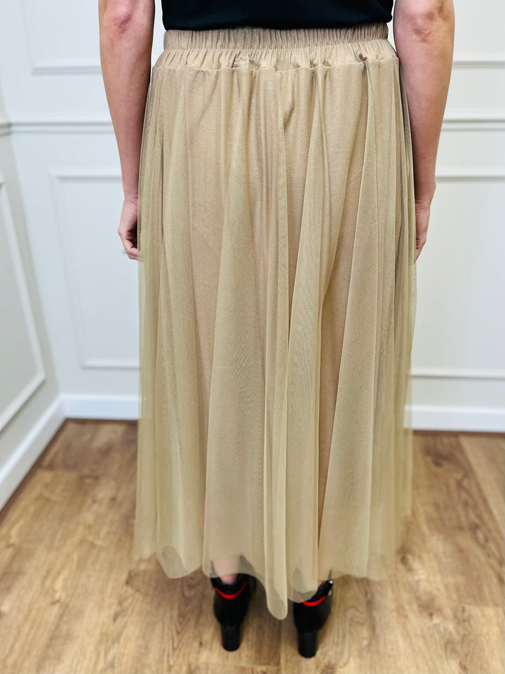 "IZZY" Tulle Skirt-Tan