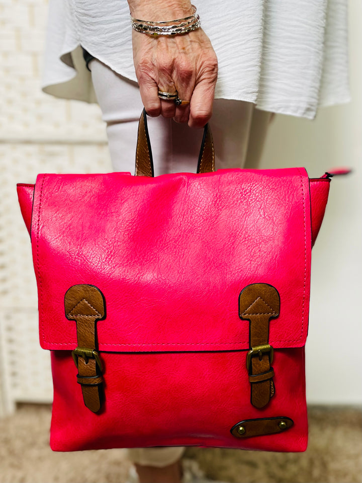 Satchel Backpack-Red