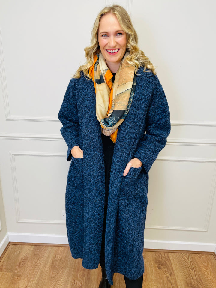 "JOSEPHINE" Longline Coat-Navy