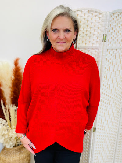 "BLAKE" Knitted Jumper-Red