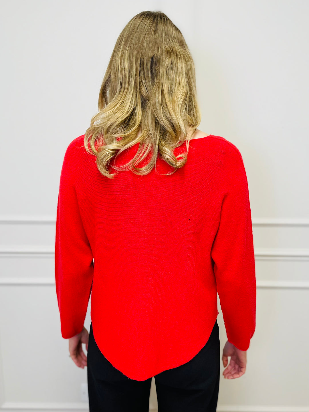 "MAGNOLIA" Fine Knit Jumper-Red