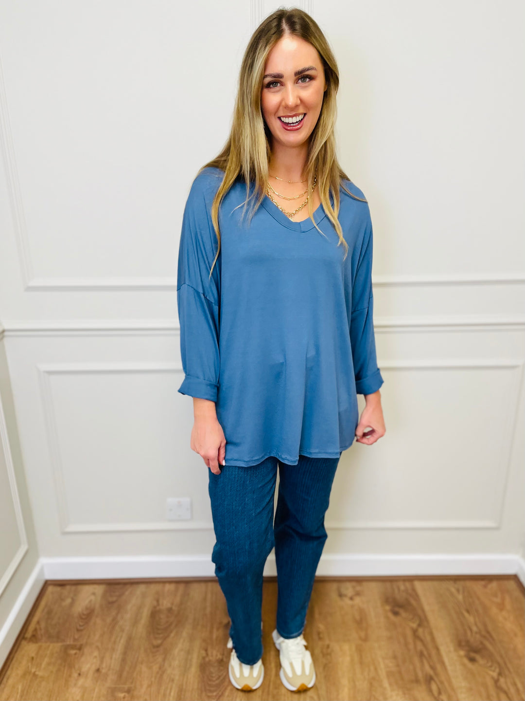 "BARBARA" Basic Top-Denim