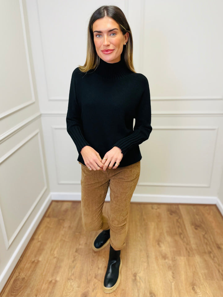 "AMANDA" Roll Neck Jumper-Black