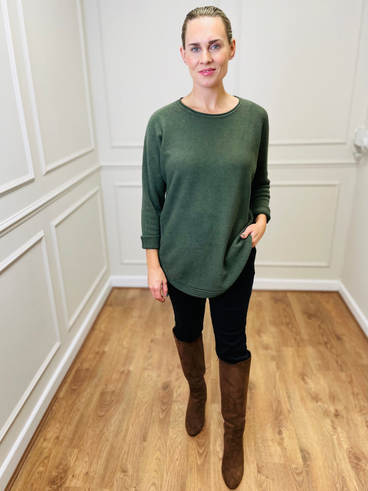 "CLEO" Soft Jumper-Green