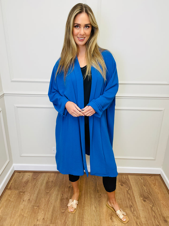 "ANDREA" Longline Jacket-Blue