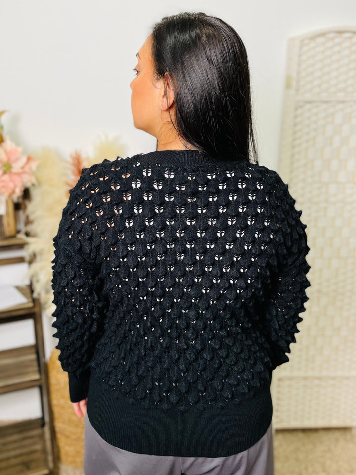 "JOANNA" Embellished Jumper-Black