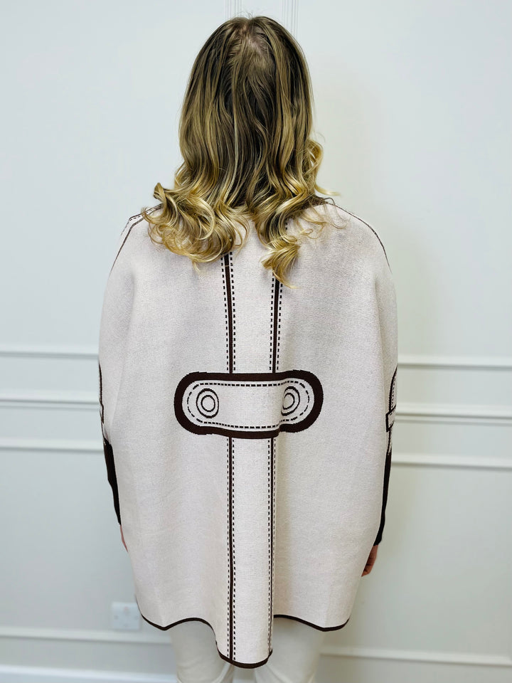 "JOY" Reversible Jumper-Brown & Cream