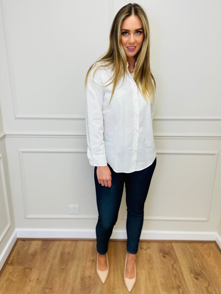 "NICOLE” Cotton Shirt-White