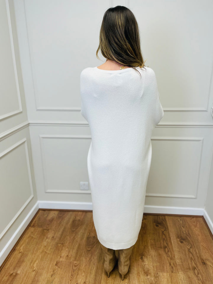 "SANDY" Luxury Jumper Dress-Cream