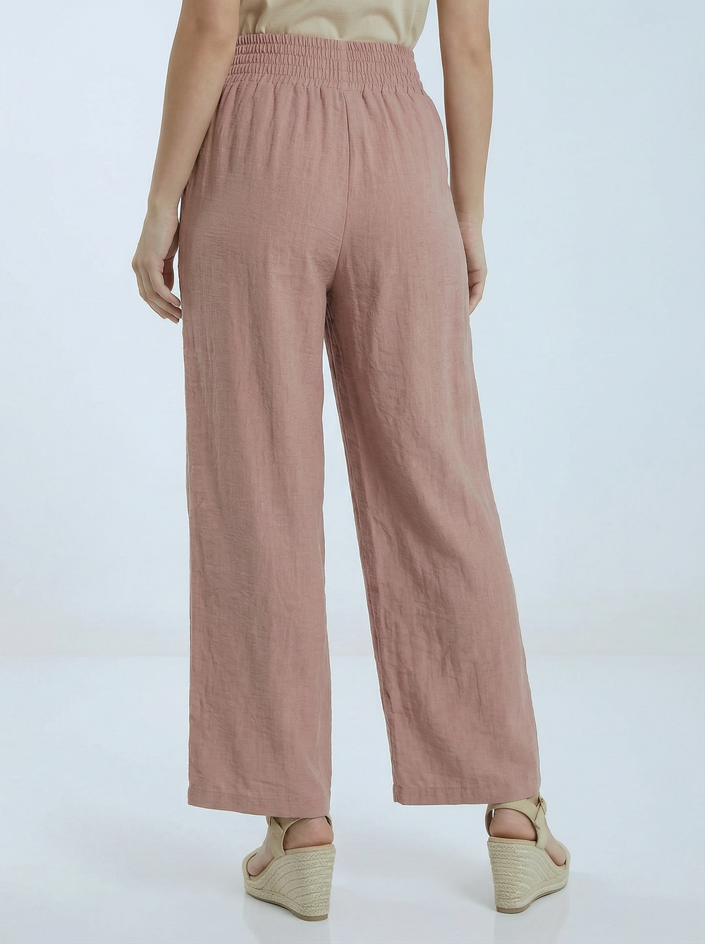 "ALLEGRA" Wide Leg Trousers - Blush Pink