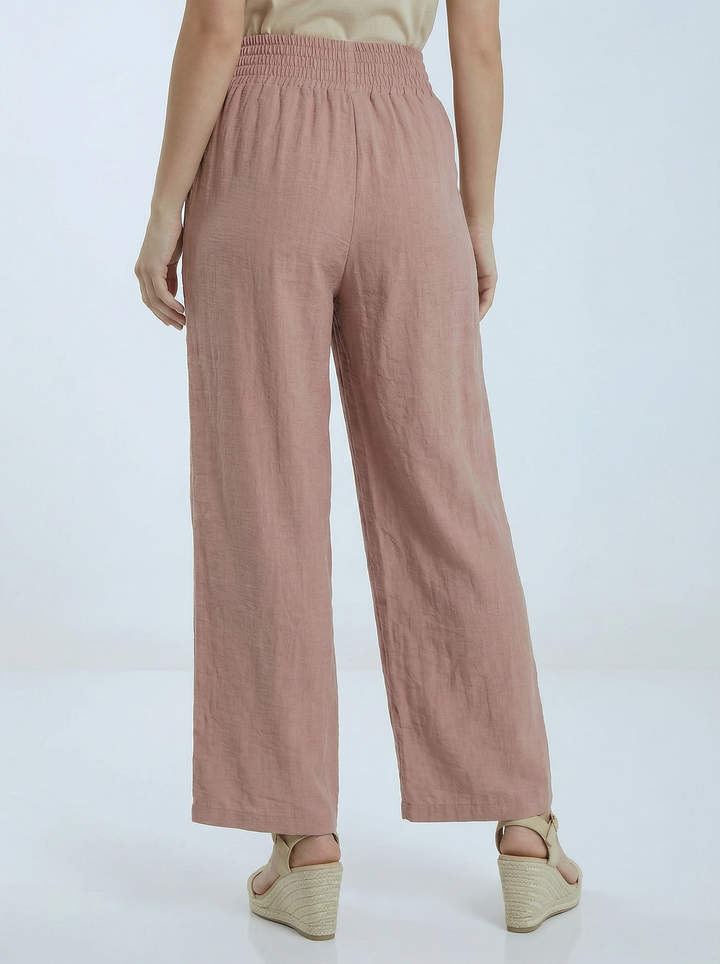"ALLEGRA" Wide Leg Trousers - Blush Pink