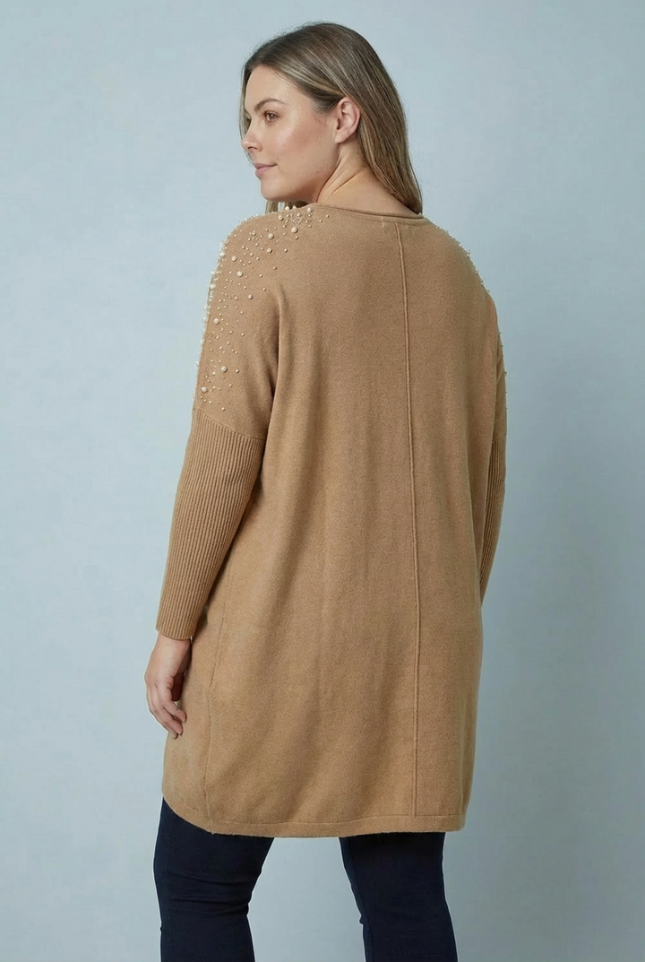"ANGEL" Embelished Jumper Dress/Tunic - Tan