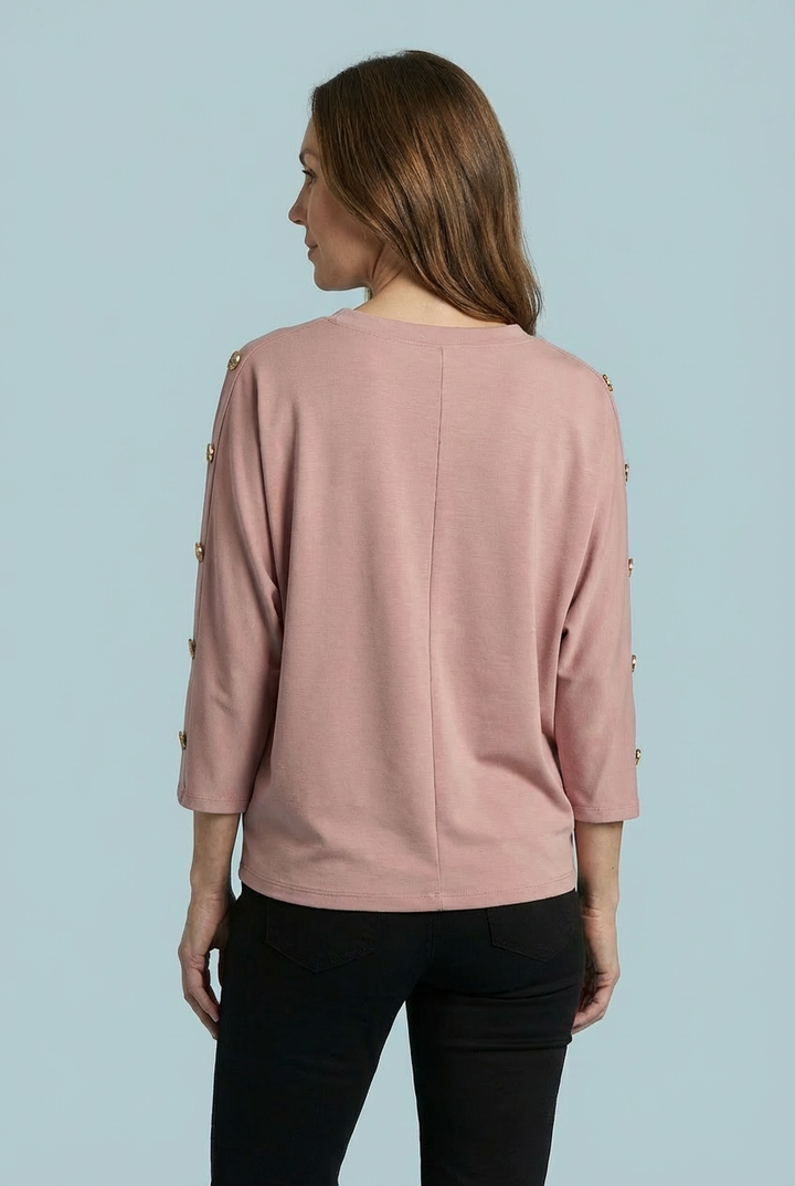 "ATHENA" Scuba Sweat Top - Blush Pink