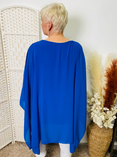 "MAYA" Hanky Hem Tunic/Dress-Royal Blue