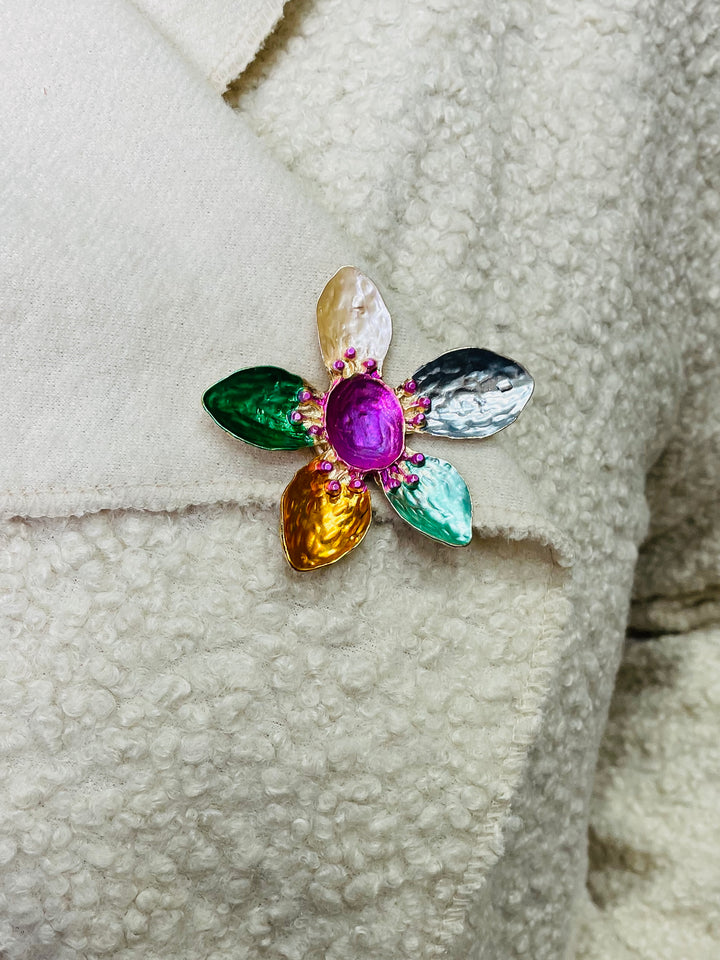 Multicolour Flower Brooch