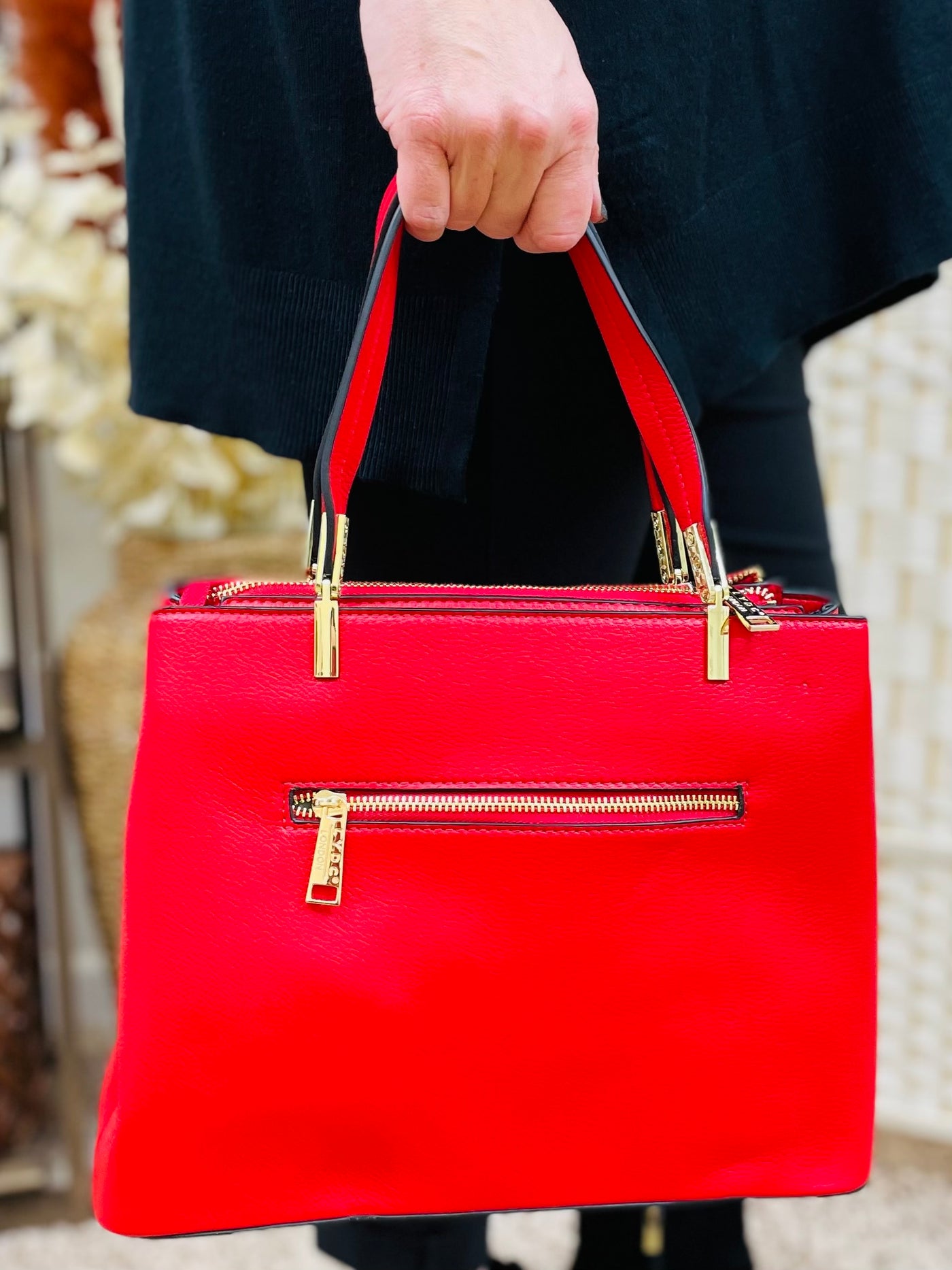 "LUCY" Bow Handbag-Red