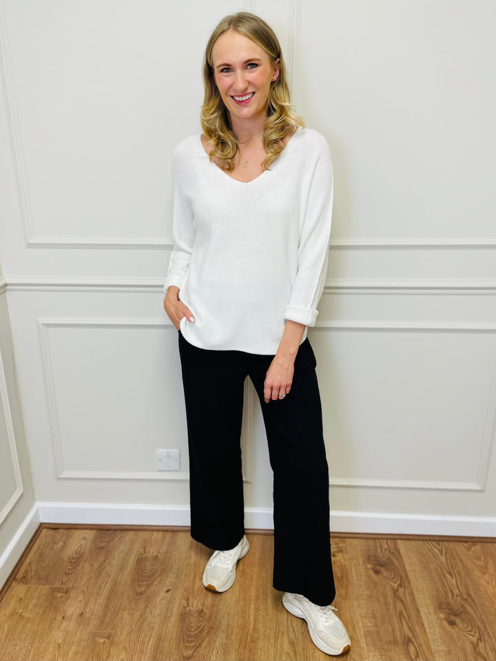 "MAGNOLIA" Fine Knit Jumper-White