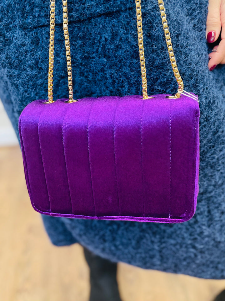 No.80 Quilted Velvet Bag-Purple
