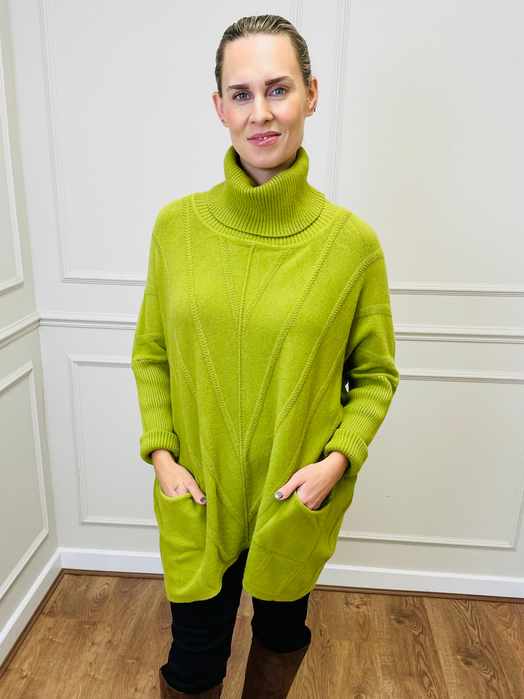 "GRACE" Knitted Jumper-Green