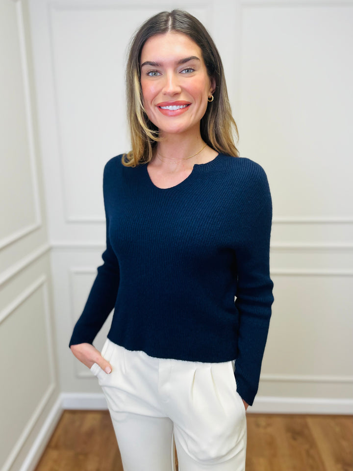 "GEMMA" LUXURY Fine Knit Jumper-Navy
