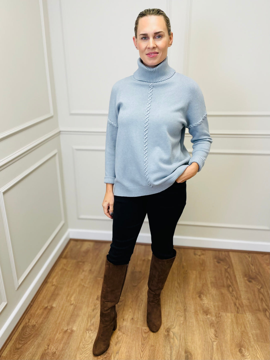 "OLIVIA" Knitted Jumper-Grey