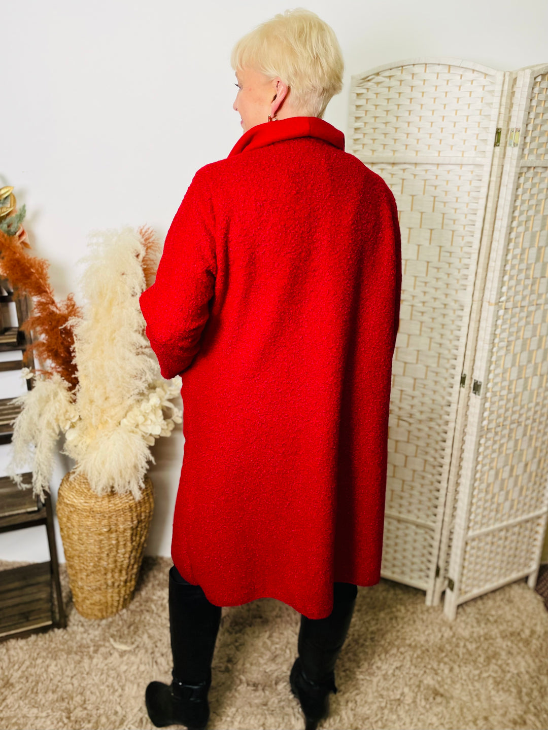 "CORY" Waterfall Coat-Red