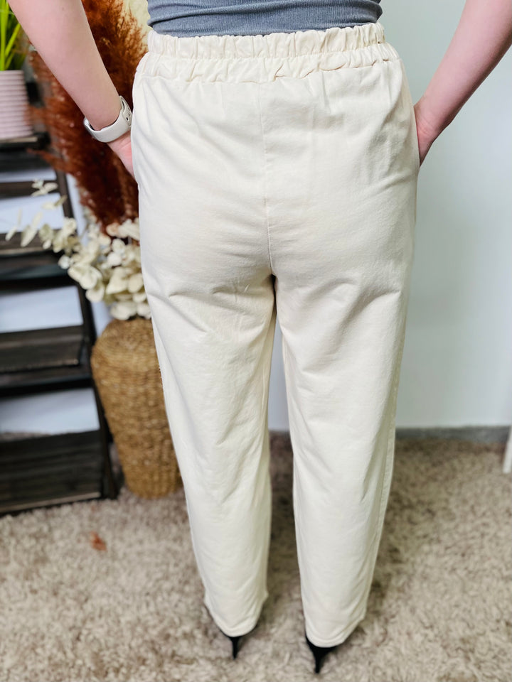 "MAEVE"Cotton Trousers-Cream