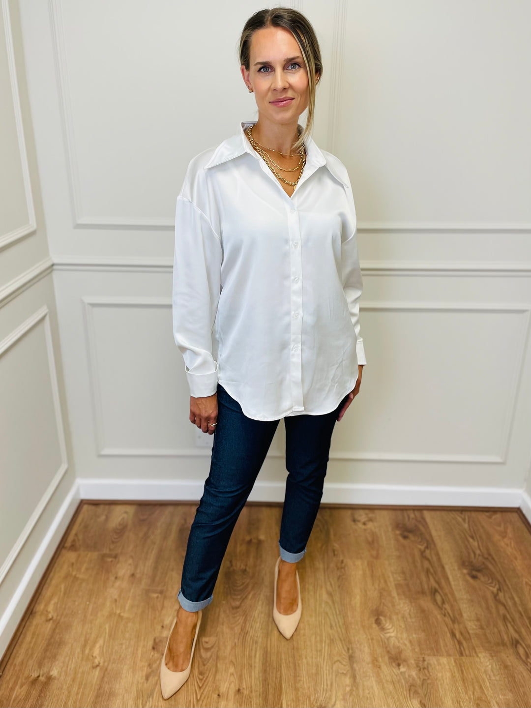 "ELEANOR" PREMIUM COLLECTION Shirt-White