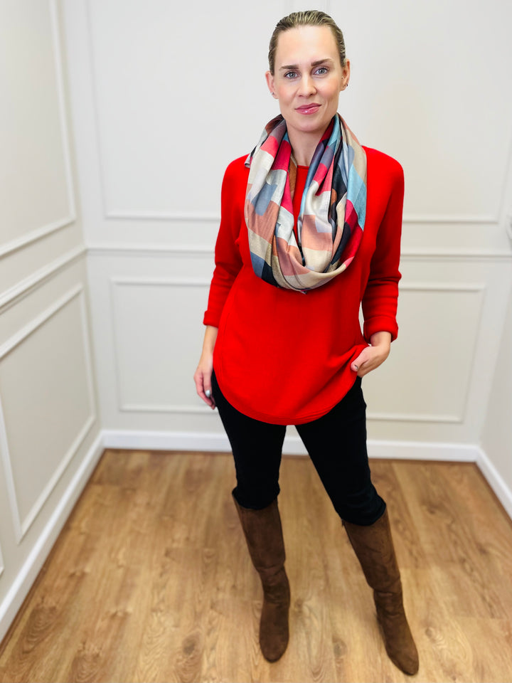 "CLEO" Soft Jumper-Red