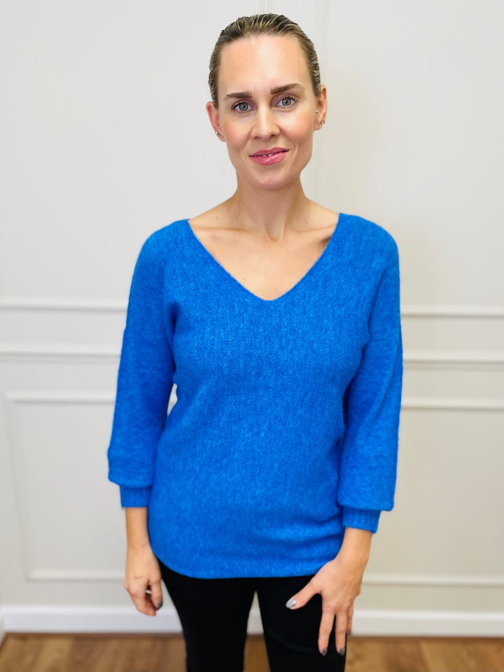 "SOPHIA" Fine Knit Jumper-Blue
