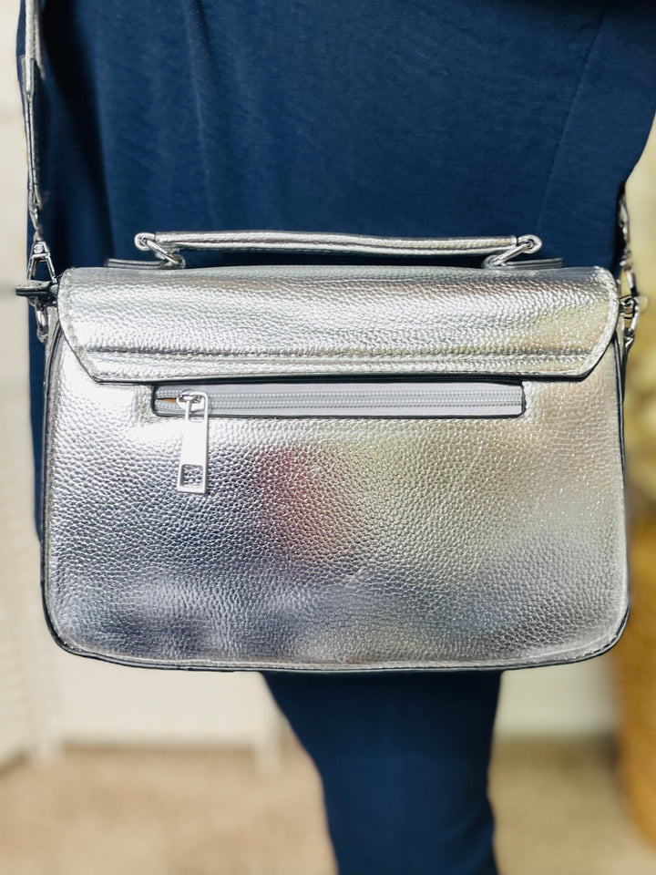 No.6 Metallic Crossbody Bag-Silver