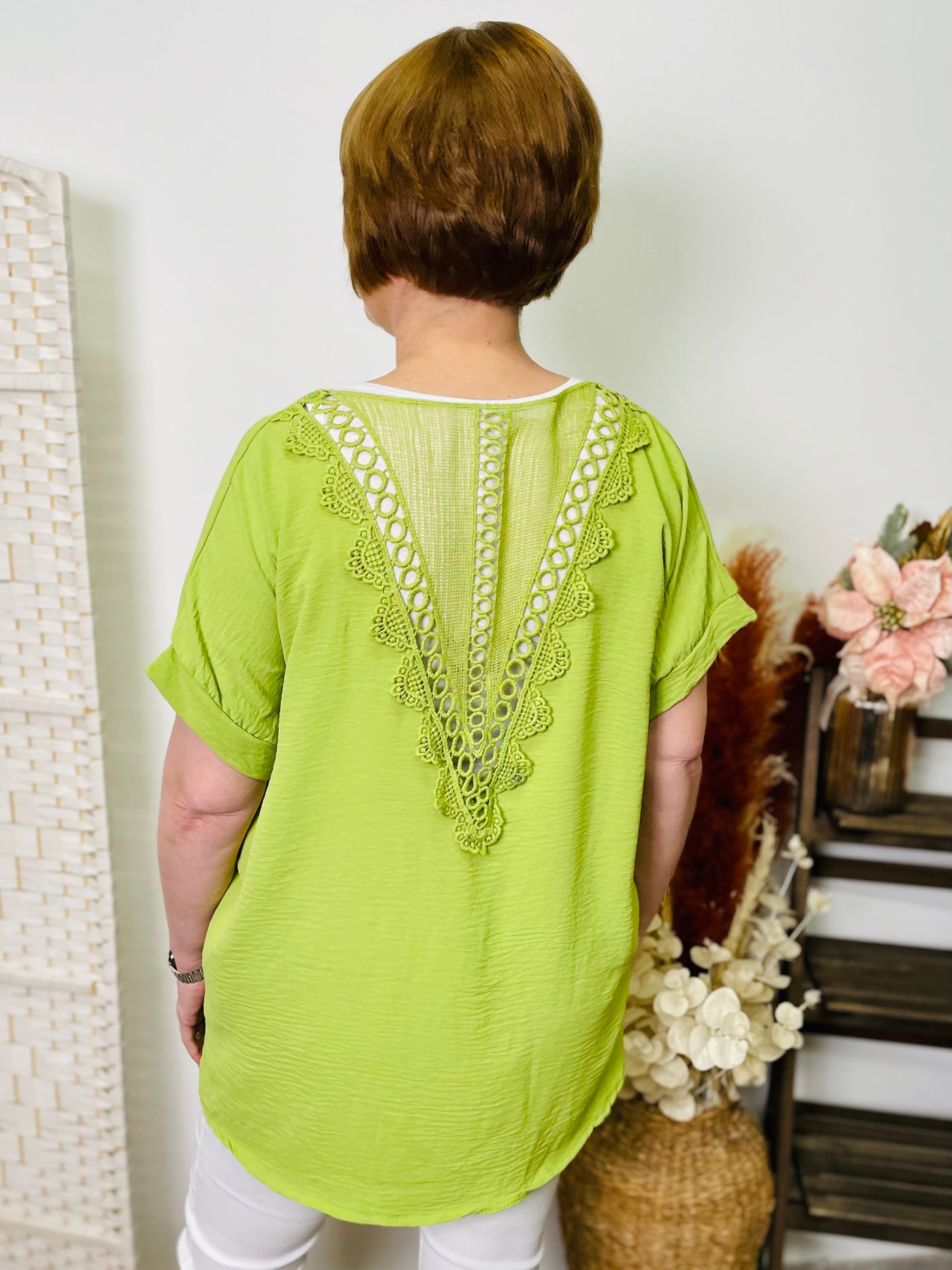 "TRACEY" Basic Top-Lime Green