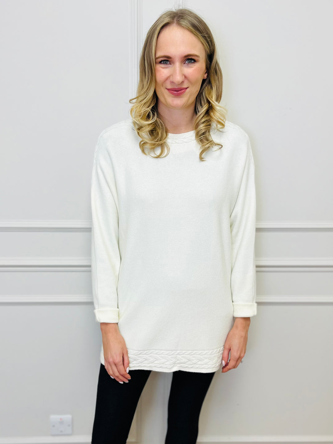 "CASEY" Cable Knit Jumper-Cream