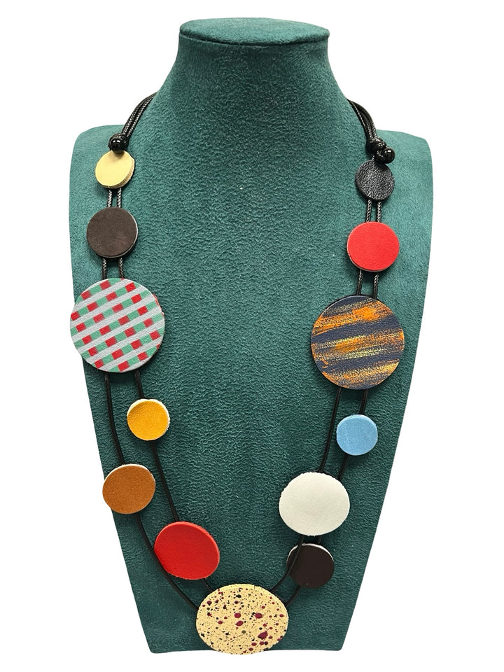 Circle Statement Necklace-Multicolour