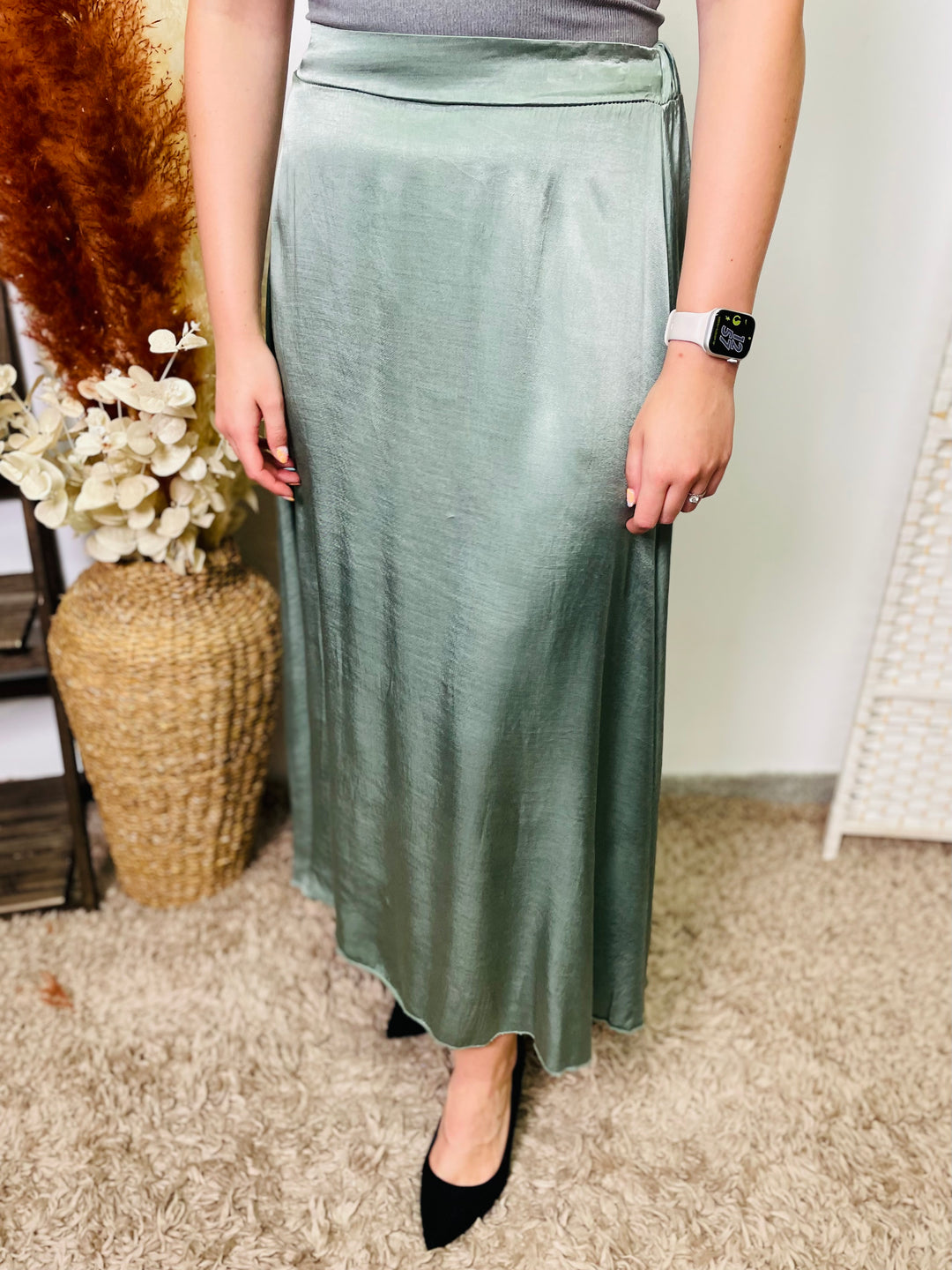 "ANNA" Maxi Skirt-Green