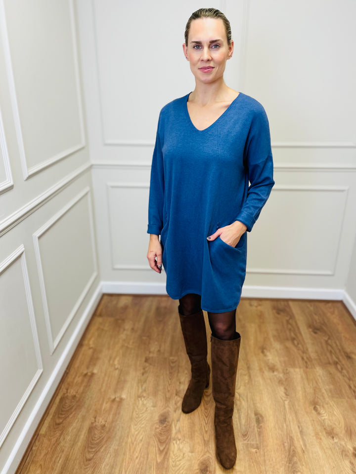 "MILLIE" Fine Knit Tunic-Denim