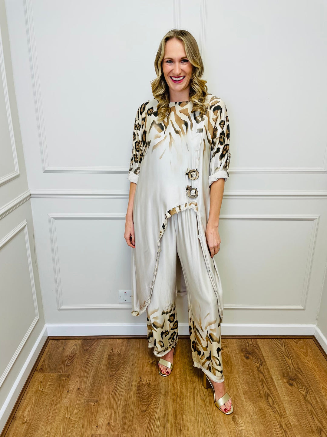 Leopard Print Co-Ord Set-Cream