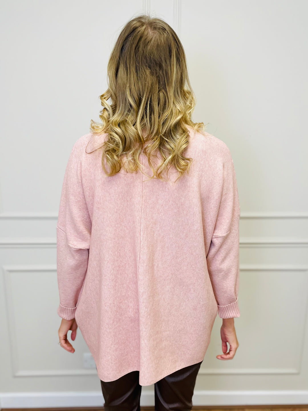 "BLAKE" Polo Neck Jumper-Pink