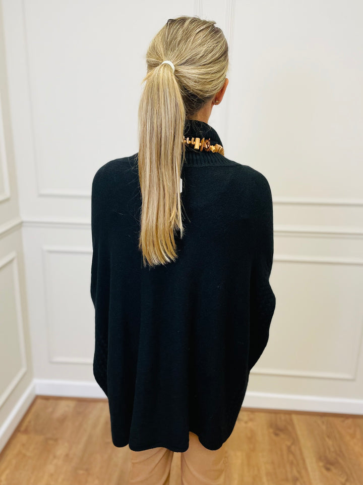 "SABRINA" Oversized Jumper-Black