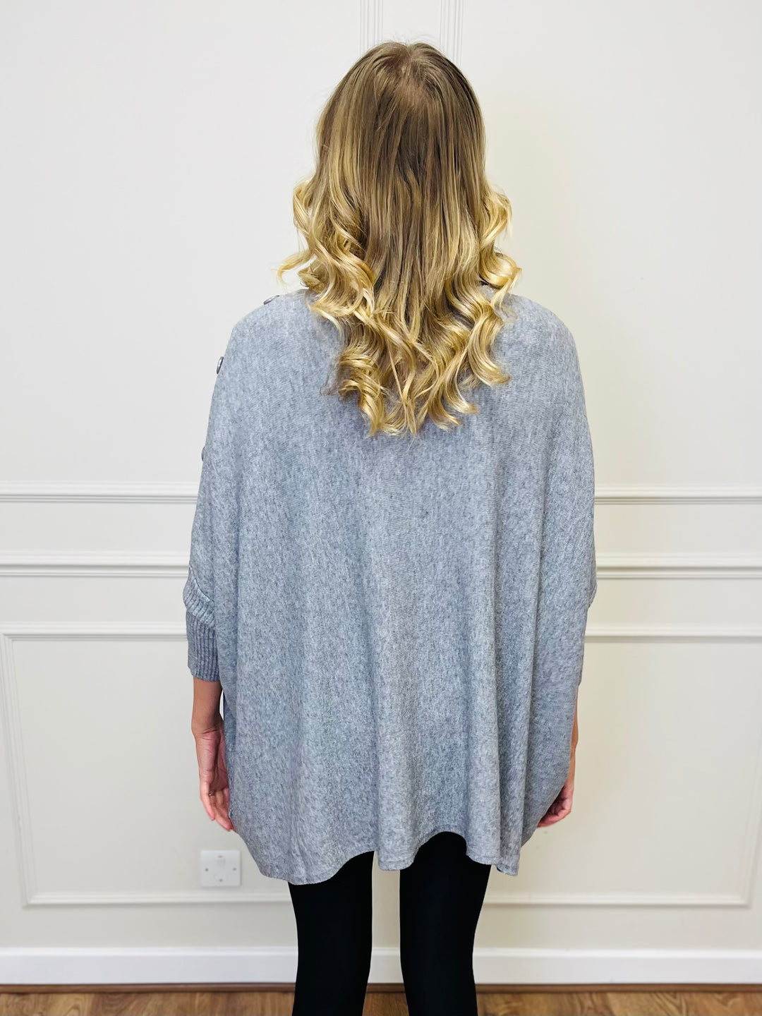 "BETTY" Button Jumper-Grey