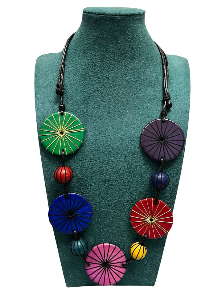 Multicolour Circle Statement Necklace