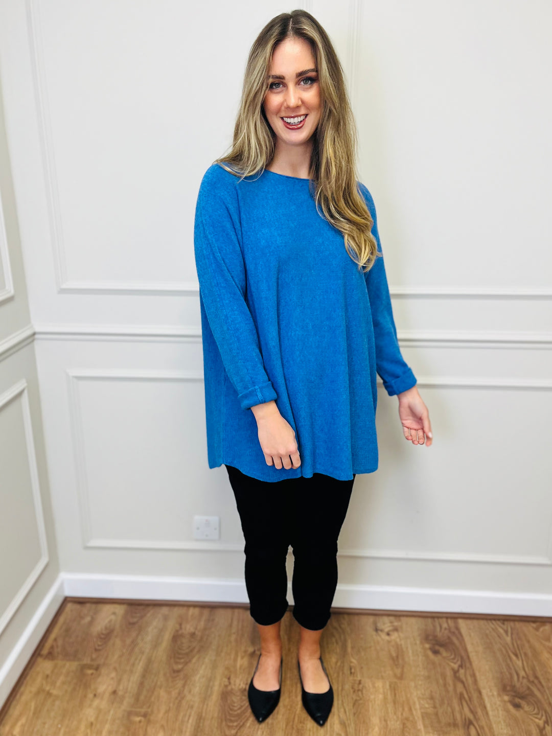 "GEORGIA" Basic Soft Jumper-Denim